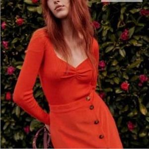 Sezane Orange Bodysuit